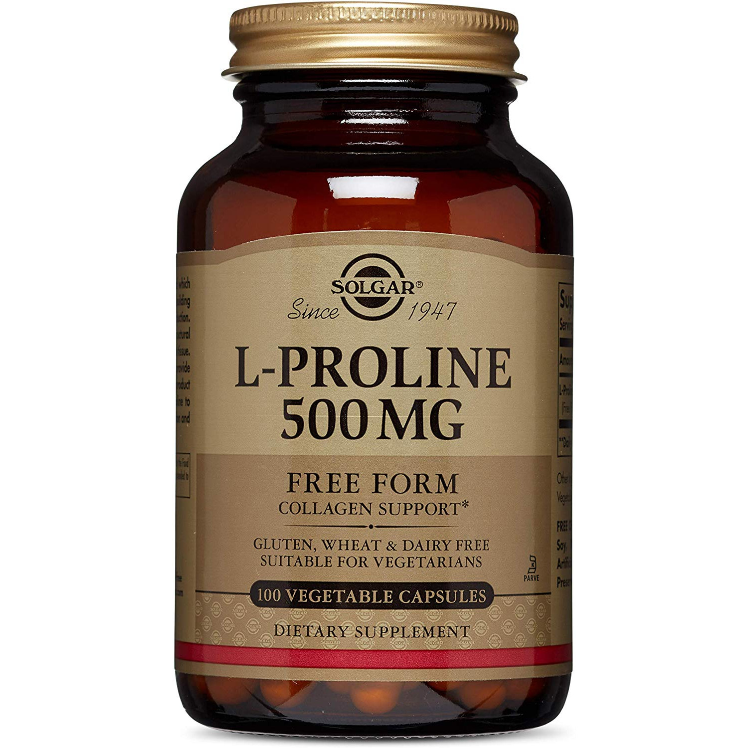 Solgar L-Proline 500 mg Vegetable Capsules 100 caps - зображення 1