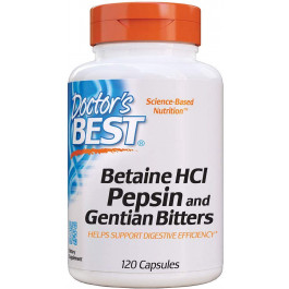 Doctor's Best Betaine HCl Pepsin & Gentian Bitters 120 caps