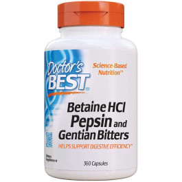Doctor's Best Betaine HCl Pepsin & Gentian Bitters 360 caps