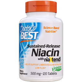 Doctor's Best Sustained-Release Niacin with niaXtend 500 mg 120 tabs