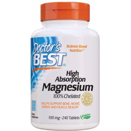 Doctor's Best High Absorption Magnesium 100 mg Elemental 240 tabs
