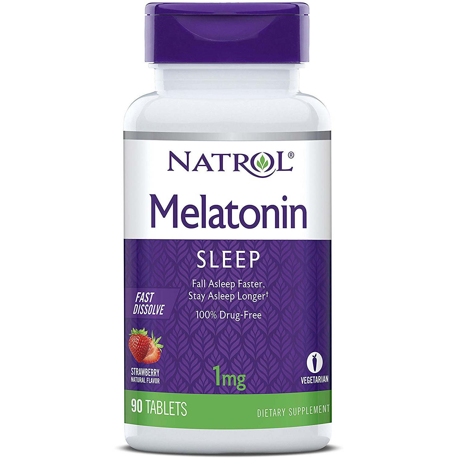 Natrol Melatonin Fast Dissolve 1 mg 90 tabs Strawberry - зображення 1