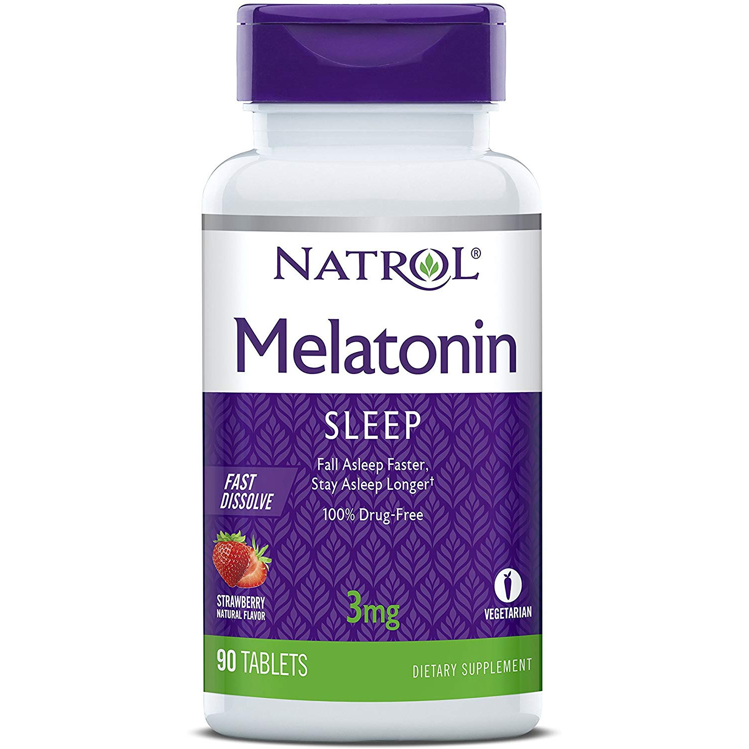 Natrol Melatonin Fast Dissolve 3 mg 90 tabs Strawberry - зображення 1