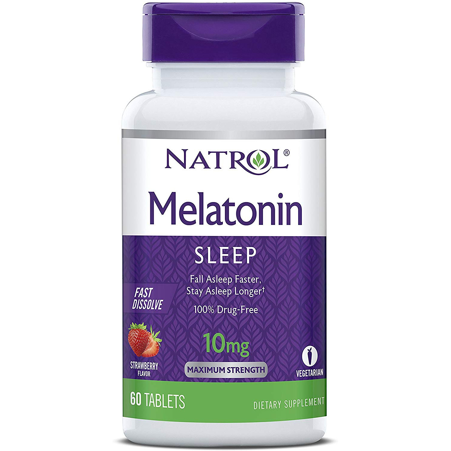 Natrol Melatonin Fast Dissolve 10 mg 60 tabs Strawberry - зображення 1