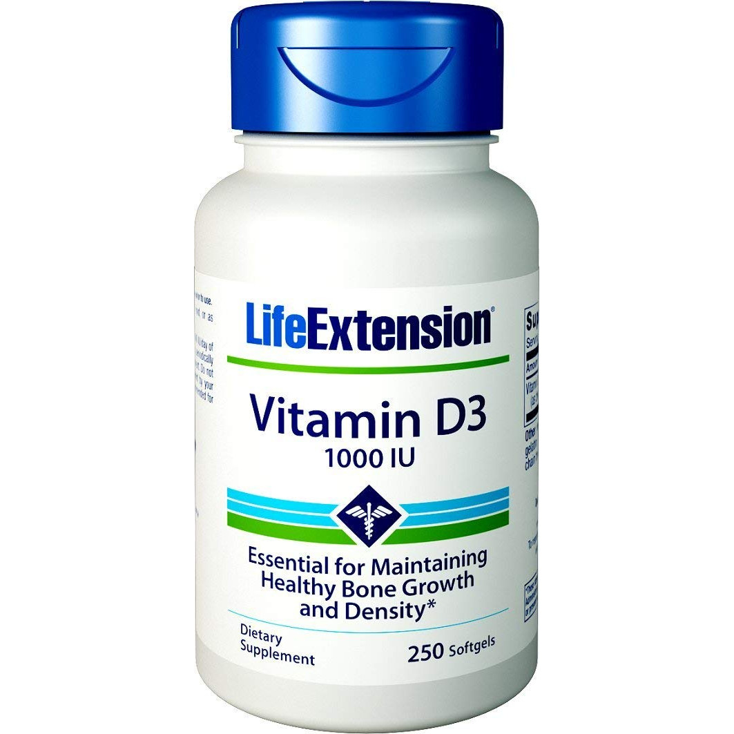 Life Extension Vitamin D3 25 mcg /1000 IU/ 250 caps - зображення 1