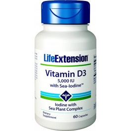 Life Extension Vitamin D3 5000 IU with Sea-Iodine 60 caps