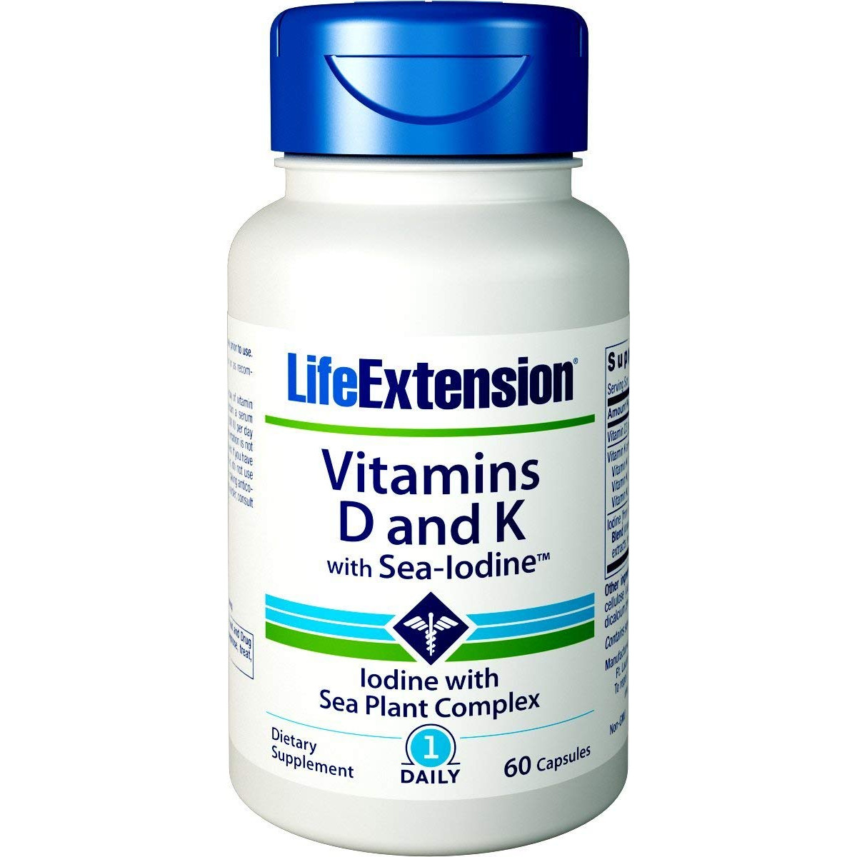 Life Extension Vitamins D and K with Sea-Iodine 60 caps - зображення 1