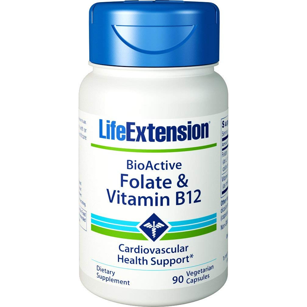 Life Extension BioActive Folate & Vitamin B12 90 caps - зображення 1