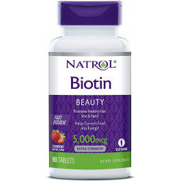 Natrol Biotin Fast Dissolve 5,000 mcg 90 tabs Strawberry