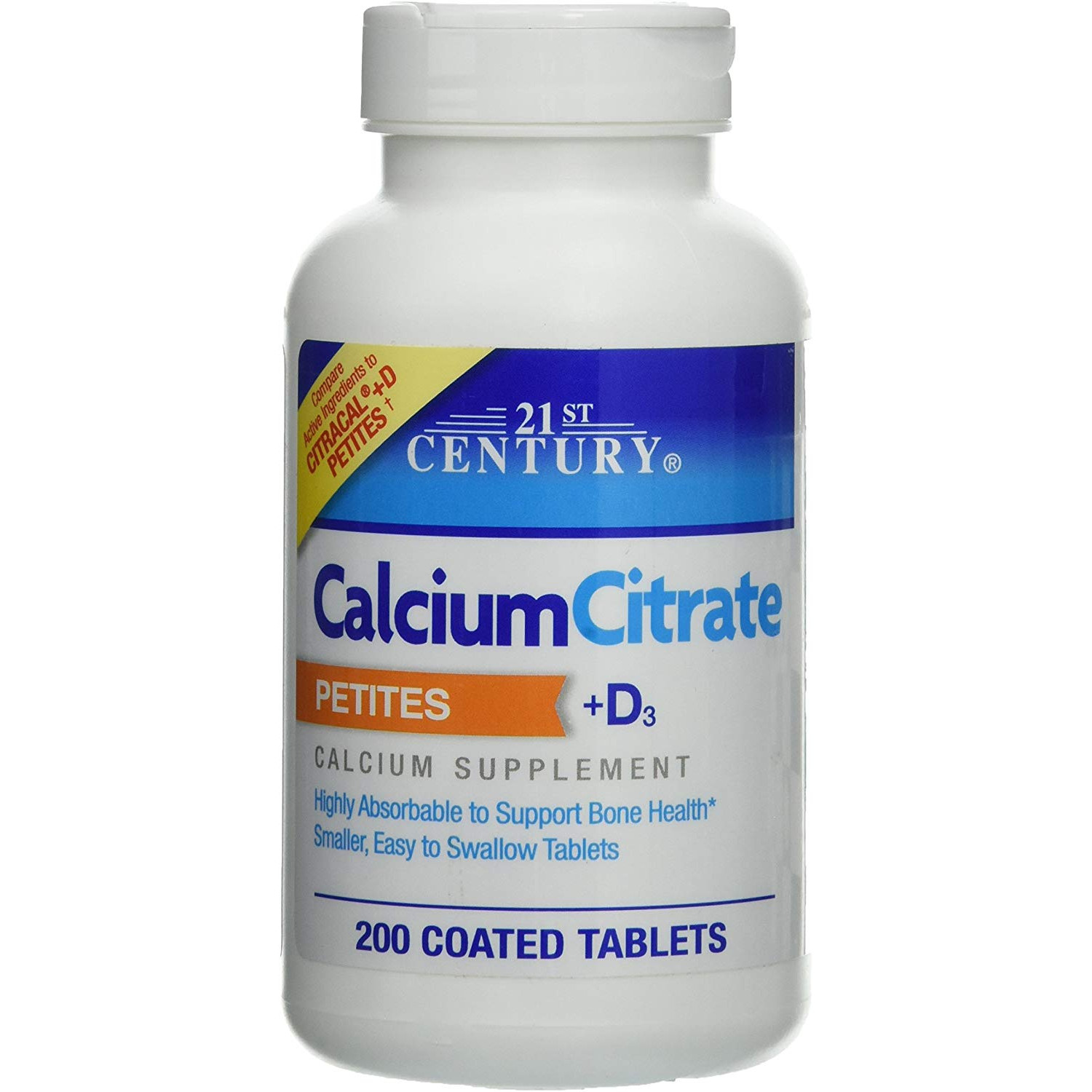 21st Century Calcium Citrate Petites+D3 200 tabs - зображення 1