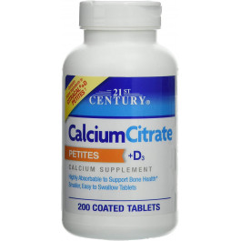   21st Century Calcium Citrate Petites+D3 200 tabs