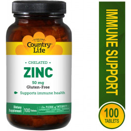 Country Life Chelated Zinc 50 mg 100 tabs