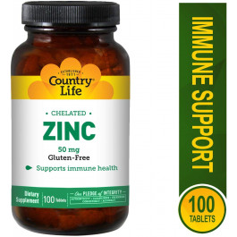   Country Life Chelated Zinc 50 mg 100 tabs