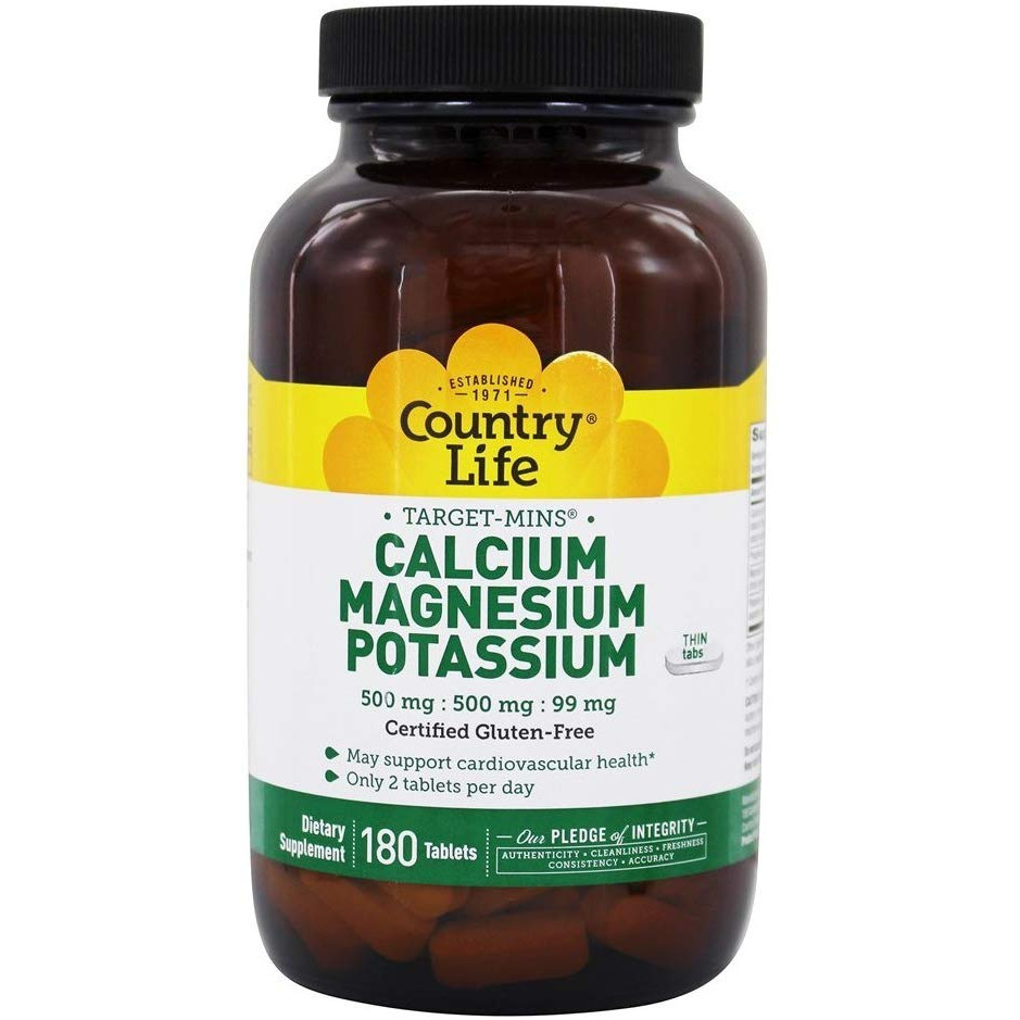 Country Life Calcium Magnesium Potassium 180 tabs - зображення 1