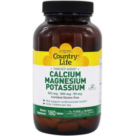 Country Life Calcium Magnesium Potassium 180 tabs