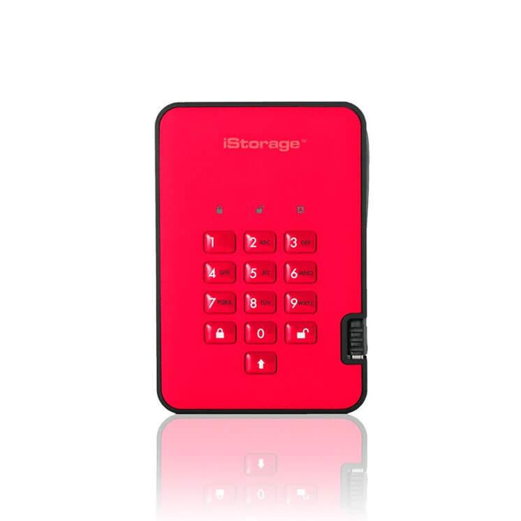 iStorage diskAshur2 SSD 128 GB Red (IS-DA2-256-SSD-128-R) - зображення 1