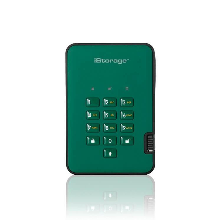 iStorage diskAshur2 SSD 512 GB Green (IS-DA2-256-SSD-512-GN) - зображення 1