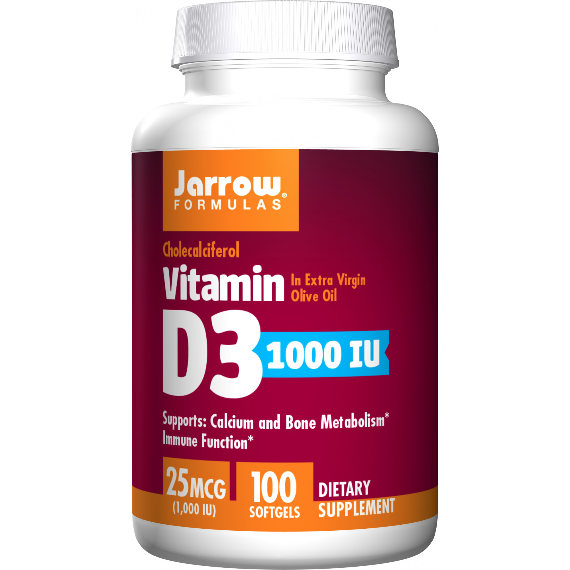 Jarrow Formulas Vitamin D3 25 mcg /1000 IU/ 100 caps - зображення 1