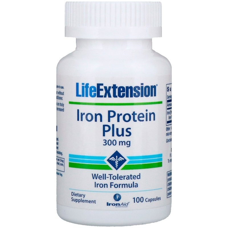 Life Extension Iron Protein Plus 300 mg 100 caps - зображення 1