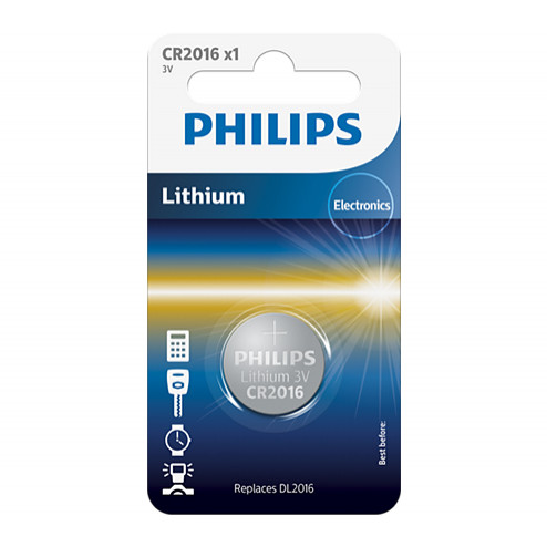Philips CR-2016 bat(3B) Lithium 1шт (CR2016/01B) - зображення 1