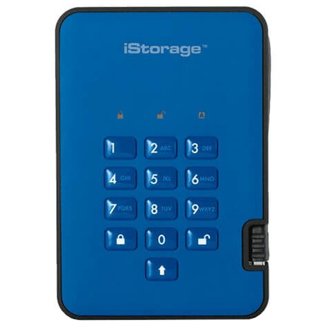 iStorage diskAshur2 SSD USB 3.1 8 TB Blue (IS-DA2-256-SSD-8000-BE) - зображення 1