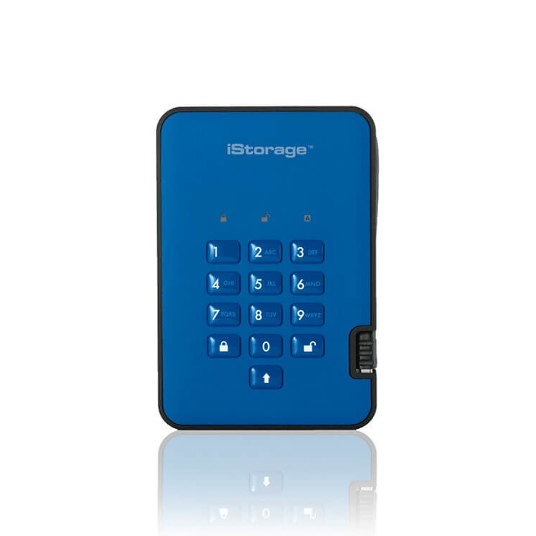 iStorage diskAshur 2 USB 3.1 1 ТВ Blue (IS-DA2-256-1000-BE) - зображення 1