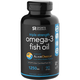 Sports Research Triple Strength Omega-3 Fish Oil 1250 mg 90 caps