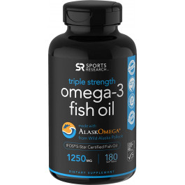Sports Research Triple Strength Omega-3 Fish Oil 1250 mg 180 caps