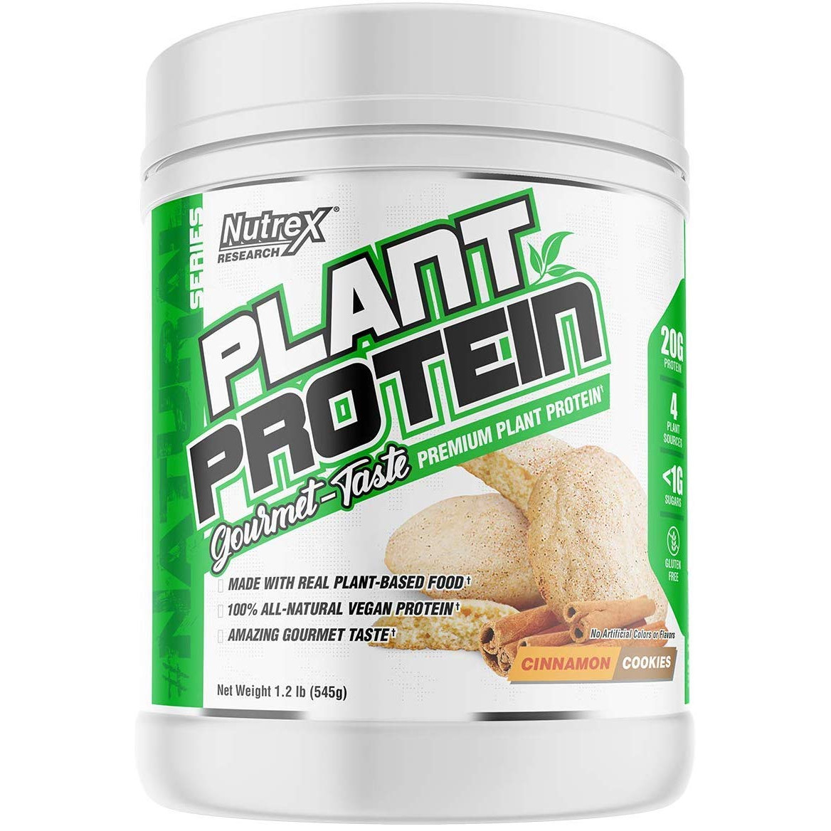 Nutrex Plant Protein 545 g /18 servings/ Cinnamon Cookies - зображення 1