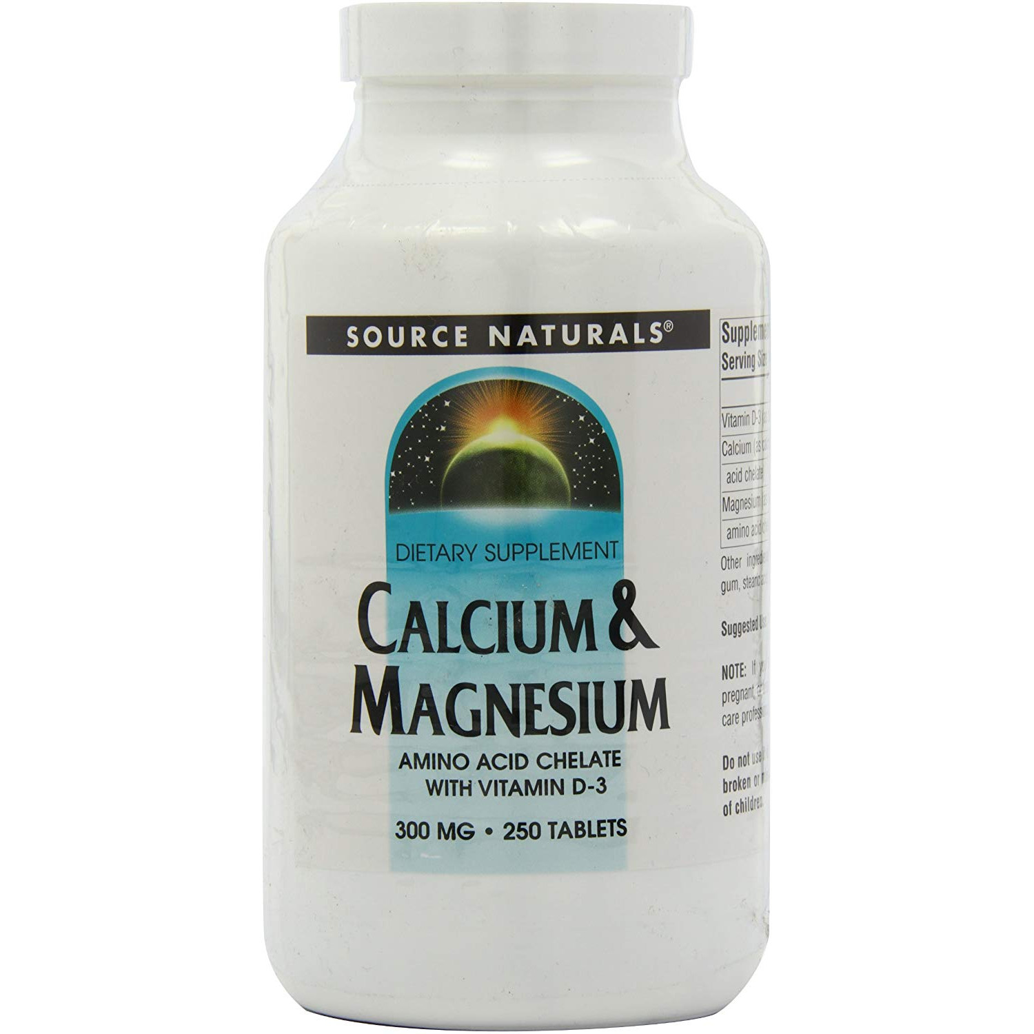 Source Naturals Calcium & Magnesium 300 mg with Vitamin D-3 250 tabs - зображення 1