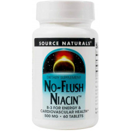 Source Naturals No-Flush Niacin 500 mg 60 tabs
