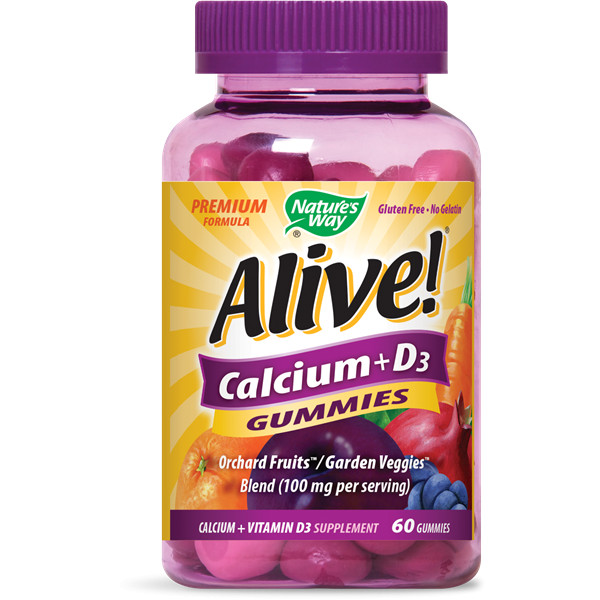 Nature's Way Alive! Calcium + Vitamin D3 Gummies 60 tabs - зображення 1