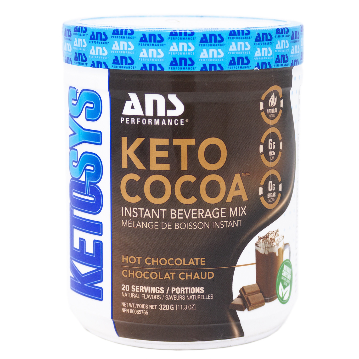 ANS Performance Keto Cocoa 320 g /20 servings/ Hot Chocolate - зображення 1
