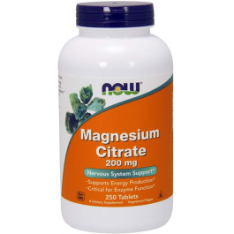 Now Magnesium Citrate 200 mg 250 tabs