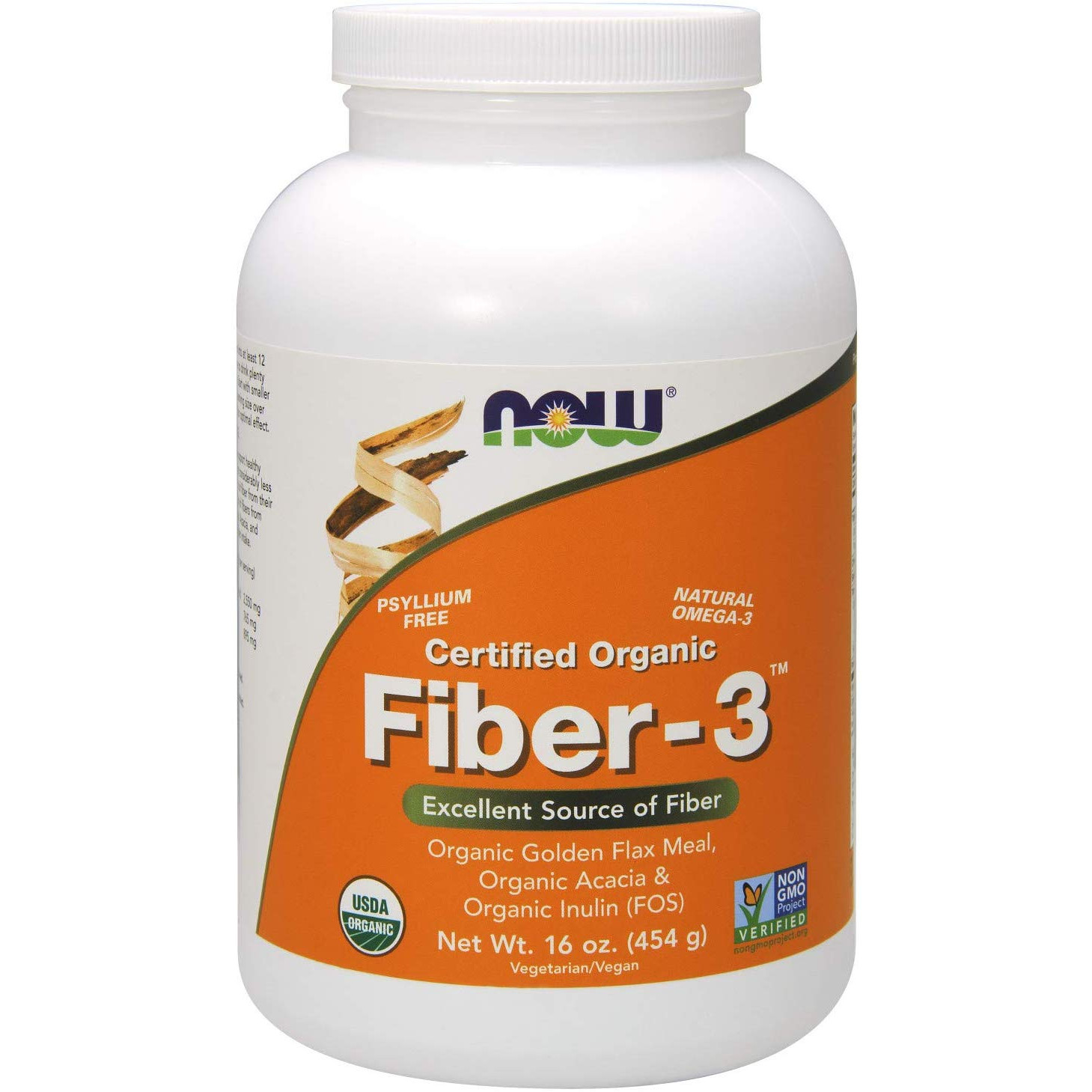 Now Fiber-3 Powder 454 g /27 servings/ Unflavored - зображення 1