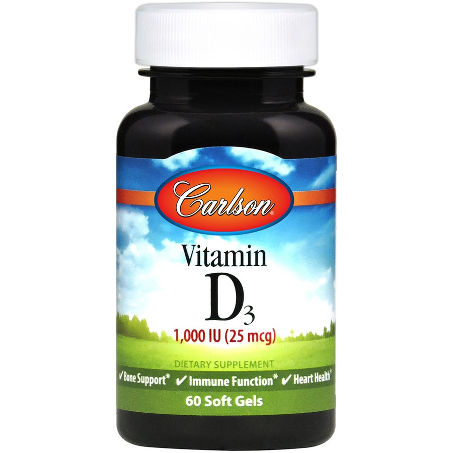 Carlson Labs Vitamin D3 1,000 IU /25 mcg/ 60 caps - зображення 1