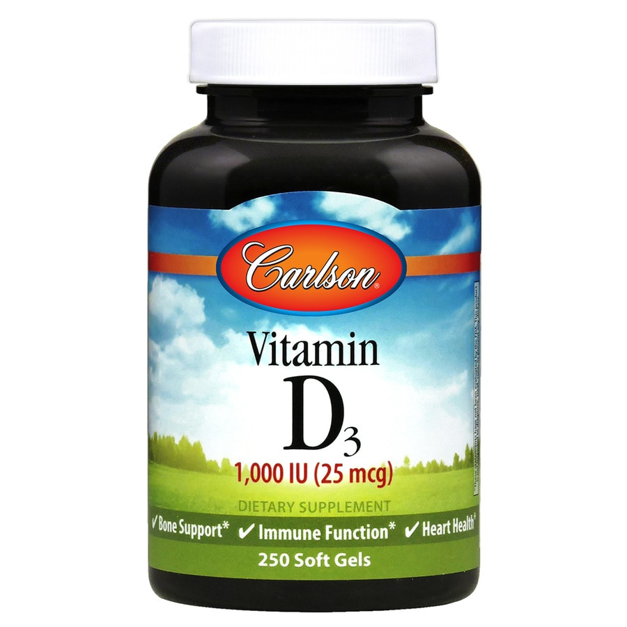 Carlson Labs Vitamin D3 1,000 IU /25 mcg/ 250 caps - зображення 1