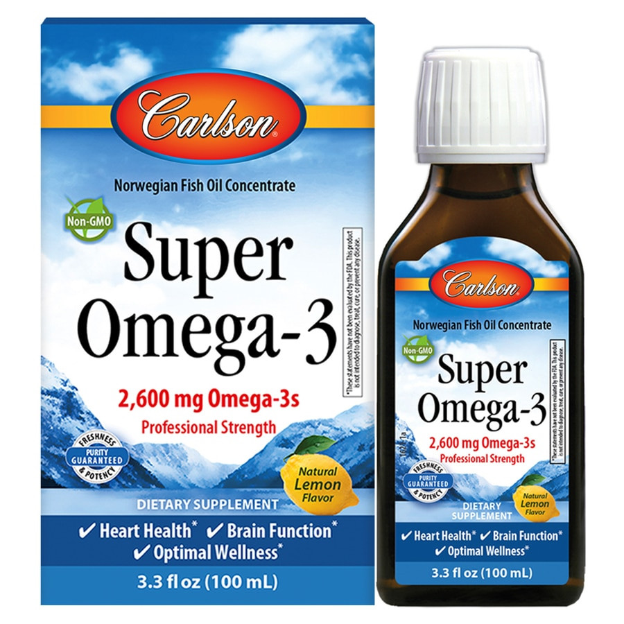 Carlson Labs Super Omega-3 Liquid 100 ml /20 servings/ Lemon - зображення 1