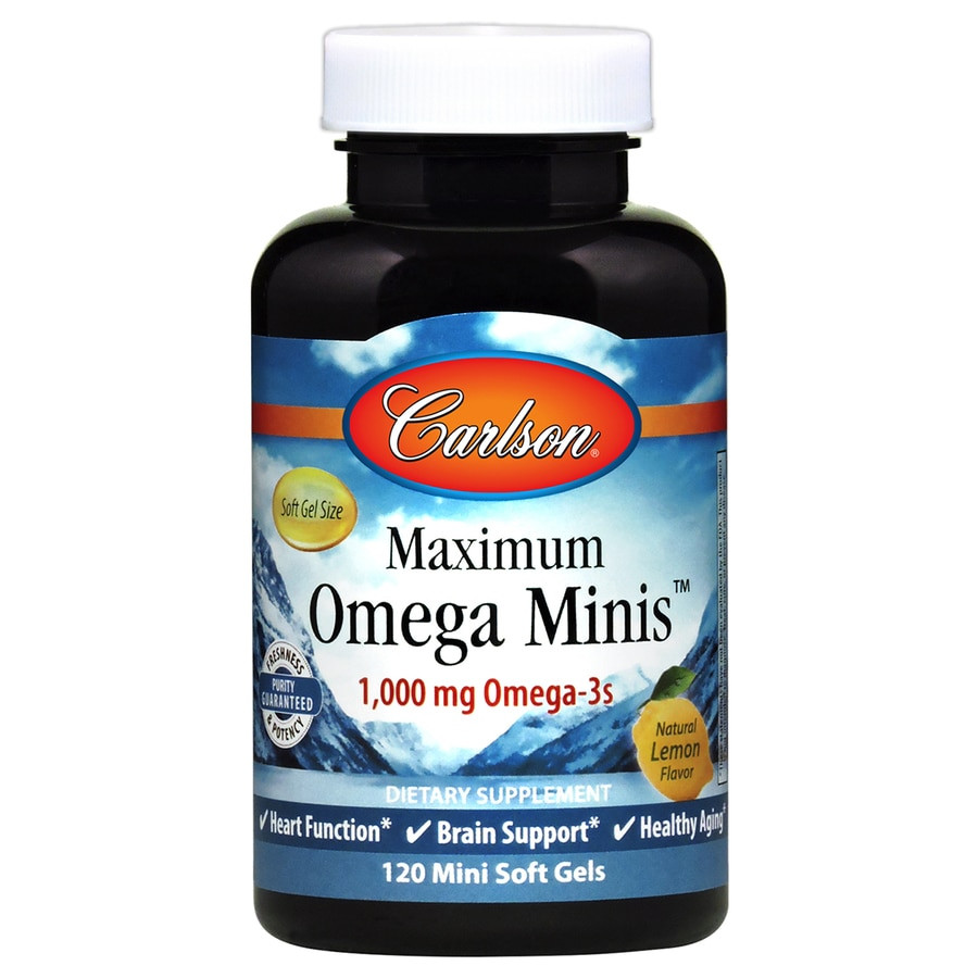 Carlson Labs Maximum Omega Minis 1,000 mg 120 caps Lemon - зображення 1