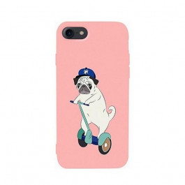 TOTO Matt TPU 2mm Print Case iPhone 7/8 Dog Skate Pink