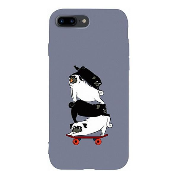 TOTO Matt TPU 2mm Print Case iPhone 7 Plus/8 Plus Grey - зображення 1