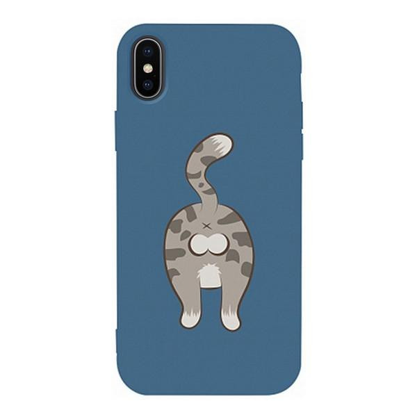 TOTO Matt TPU 2mm Print Case iPhone X/XS Cat Blue - зображення 1