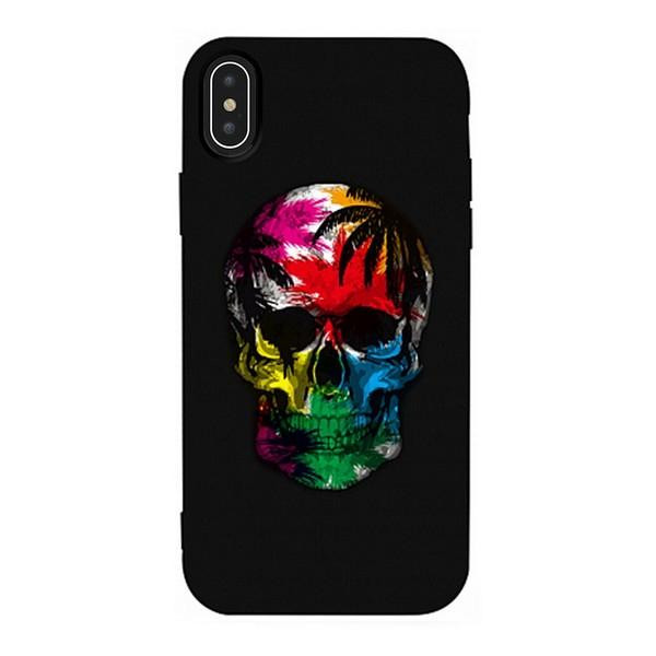 TOTO Matt TPU 2mm Print Case iPhone XS Max Skull Black - зображення 1