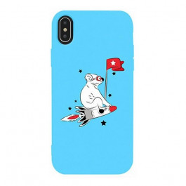   TOTO Matt TPU 2mm Print Case iPhone XS Max Rocket Blue