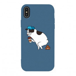   TOTO Matt TPU 2mm Print Case iPhone XS Max Dog Blue