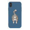 TOTO Matt TPU 2mm Print Case iPhone XS Max Cat Blue - зображення 1