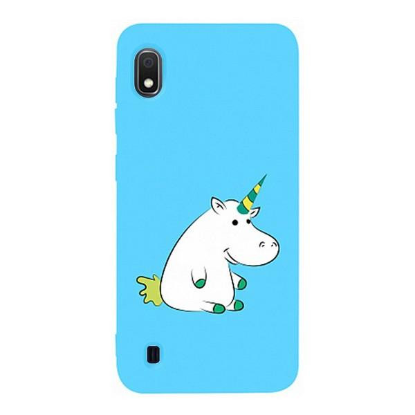 TOTO Matt TPU 2mm Print Case Samsung Galaxy A10 #1 Unicorn Circle Sky Blue Picture - зображення 1