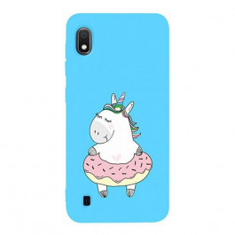   TOTO Matt TPU 2mm Print Case Samsung Galaxy A10 #3 Unicorn Donut Sky Blue Picture