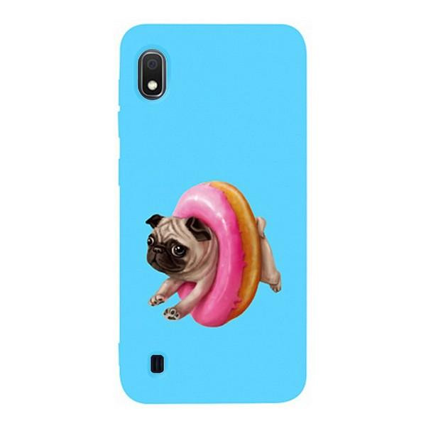 TOTO Matt TPU 2mm Print Case Samsung Galaxy A10 #34 Dog Donat Sky Blue Picture - зображення 1