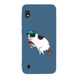   TOTO Matt TPU 2mm Print Case Samsung Galaxy A10 #50 Mops Kak Navy Blue Picture